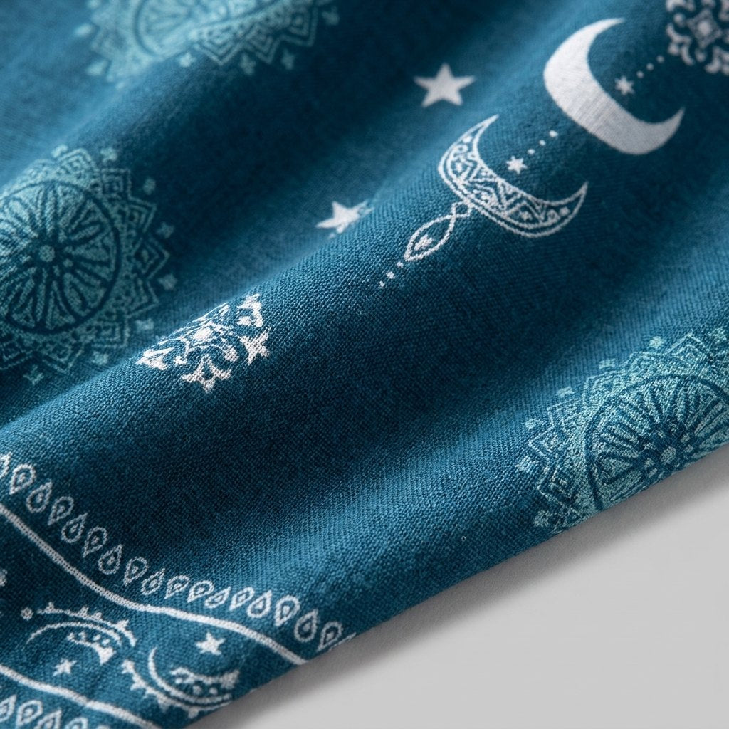 Luma Beach Kimono | Cotton Rayon Blend, Celestial Print 4