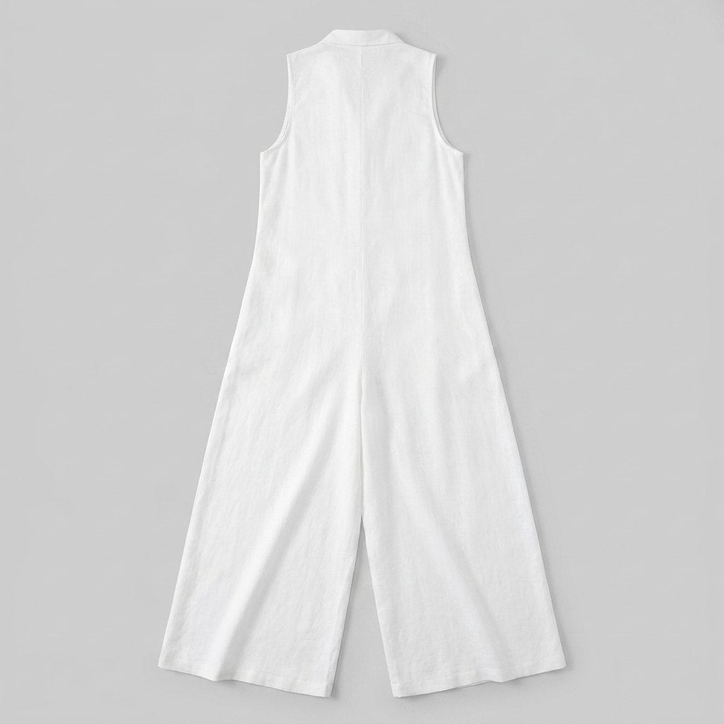 Luna Jumpsuit | Breathable Cotton-Linen Blend, Sleeveless Design 3