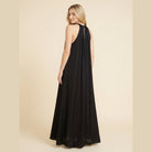 Luna Maxi Dress | Silk Effect, Halter Neck, Flounce Trim for Women 4