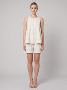 Luna Two Piece Set | Washed Canvas Crop Tank & Elastic Waistband Shorts for Women 2