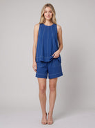 Luna Two Piece Set | Washed Canvas Crop Tank & Elastic Waistband Shorts for Women 3