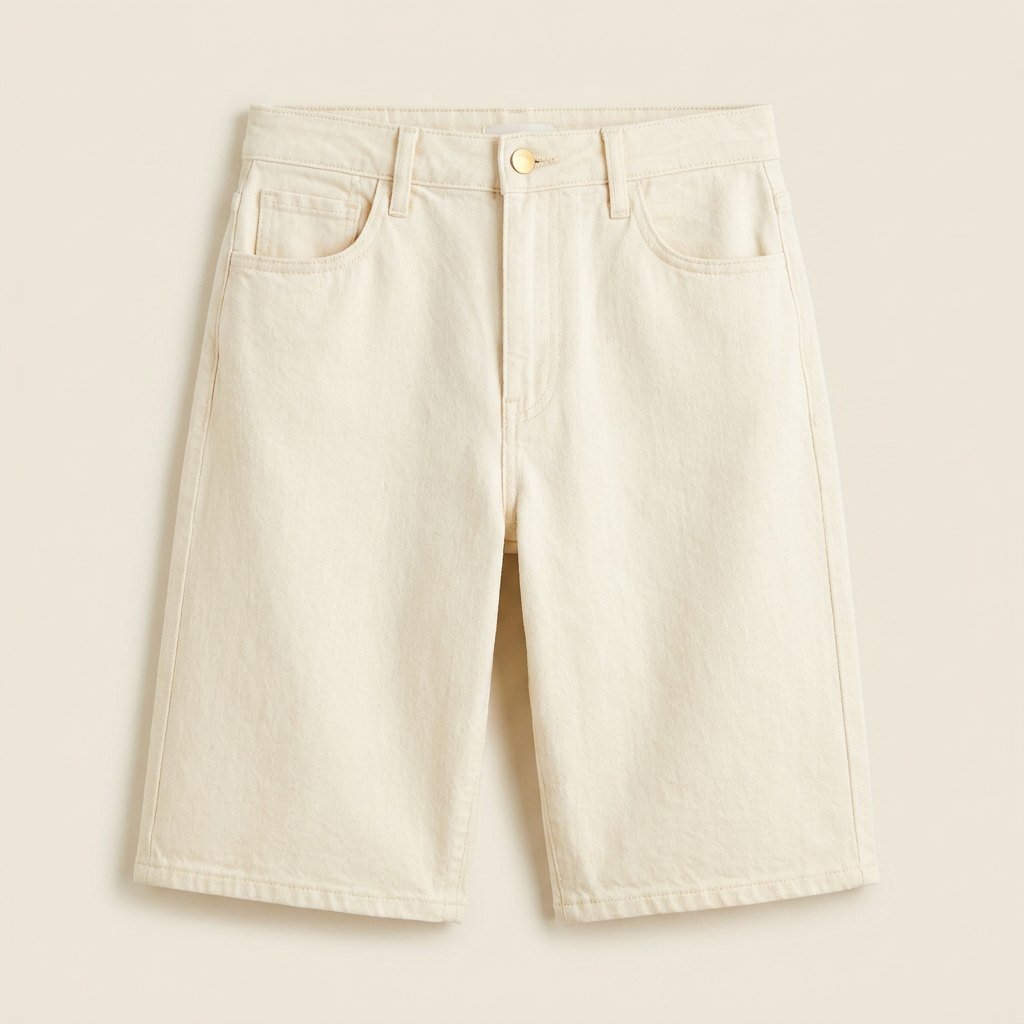 Luna Women's Denim Shorts | High-Rise, Wide Leg Fit, 99% Cotton 2