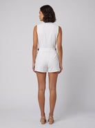 Luna Women's Romper | Black, Plunging V-Neck, Belted Waist 3