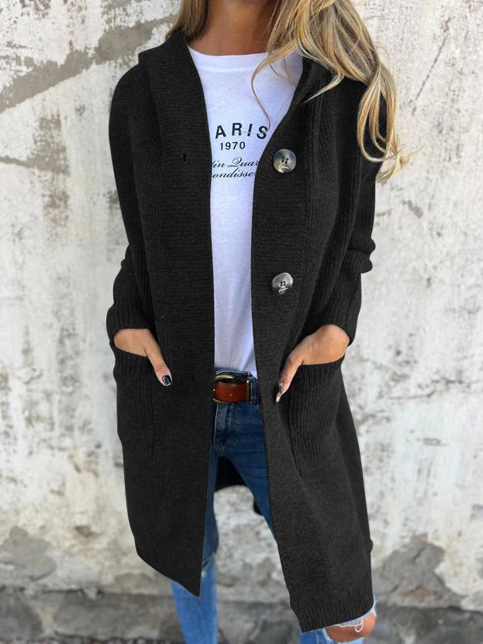 Mara Long Cardigan | Soft Draped Open Front Layering for Women 3