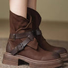 Marlow Women's Black Ankle Boots | Leather Blend, Buckle Straps, Fold-Over Shaft 4