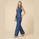 Mela Women's Loungewear Set | Comfortable Woven, Sleeveless Design 1