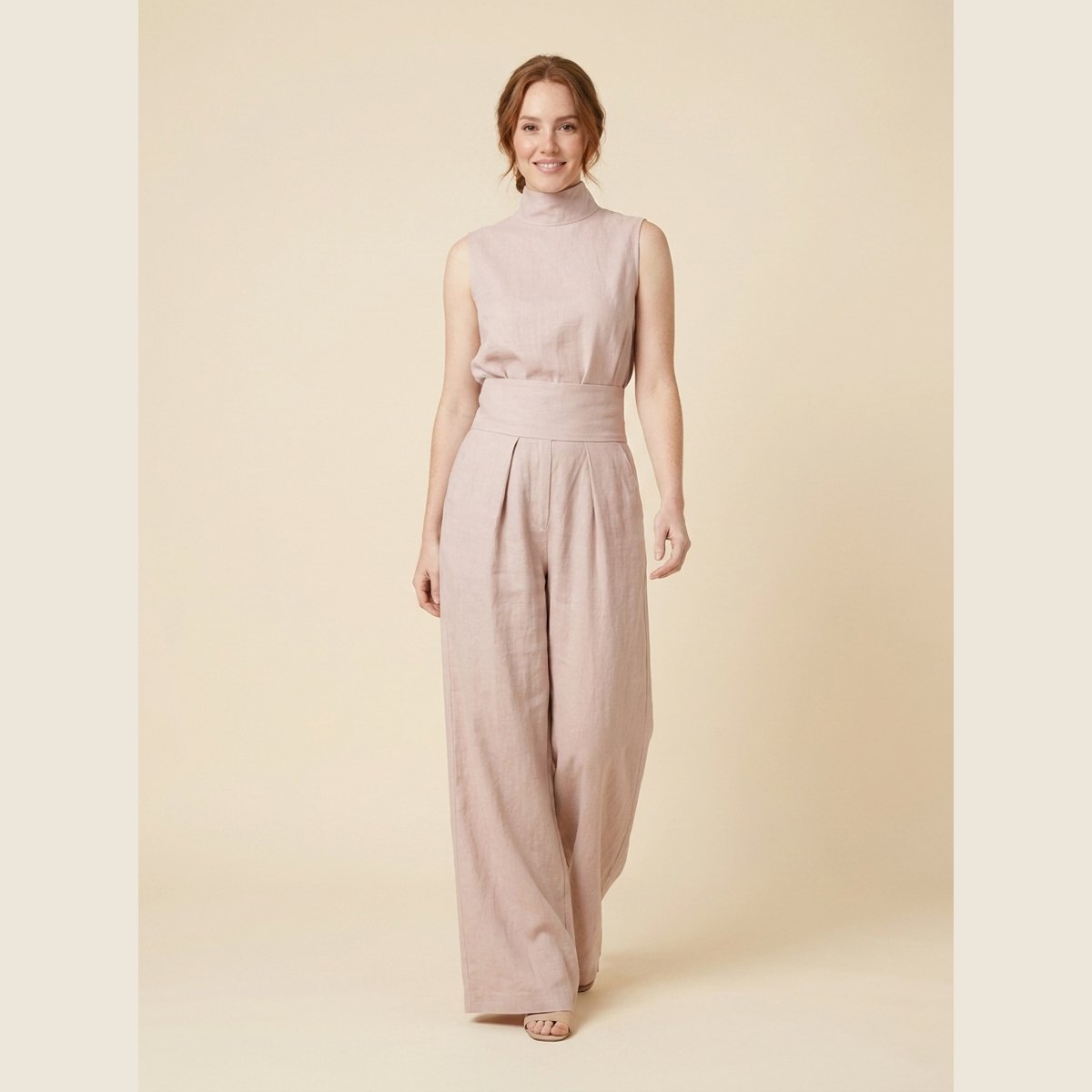 Mira Blouse and Pants Set | Cotton-Linen Blend, Sleeveless, Wide-Leg 3