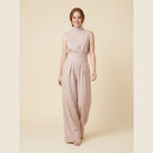 Mira Blouse and Pants Set | Cotton-Linen Blend, Sleeveless, Wide-Leg 3