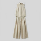 Mira Blouse and Pants Set | Cotton-Linen Blend, Sleeveless, Wide-Leg 4