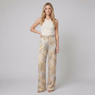 Mira High Waisted Pants | Marble Print, Soft Fabric, Full-Length 0