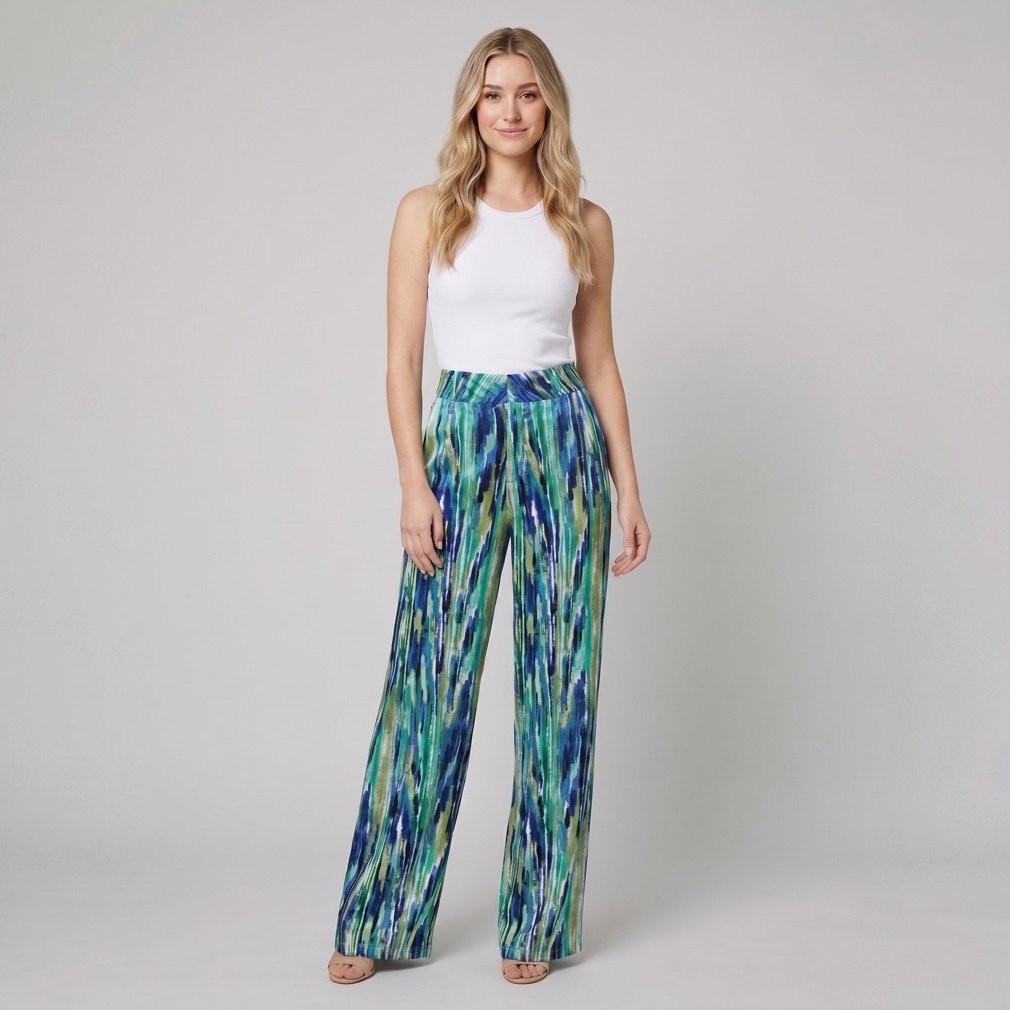 Mira High Waisted Pants | Marble Print, Soft Fabric, Full-Length 3