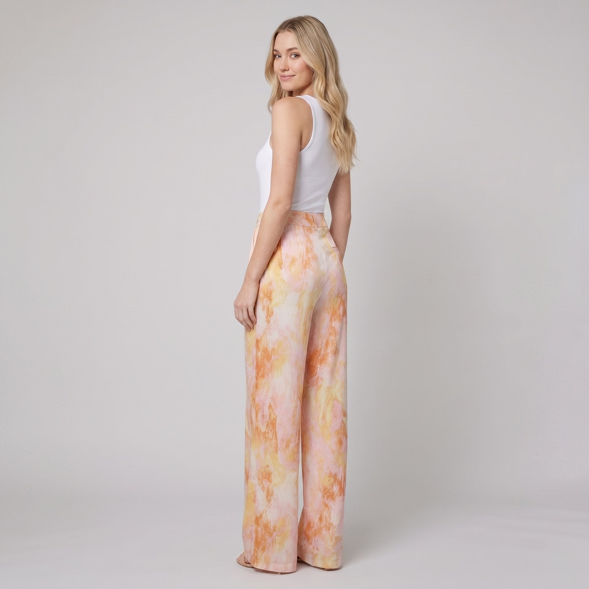 Mira High Waisted Pants | Marble Print, Soft Fabric, Full-Length 4
