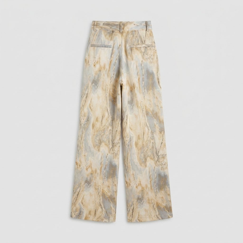 Mira High Waisted Pants | Marble Print, Soft Fabric, Full-Length 6