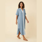 Mira Maxi Dress | Linen Blend, Short Sleeves, Casual Summer Dress 2