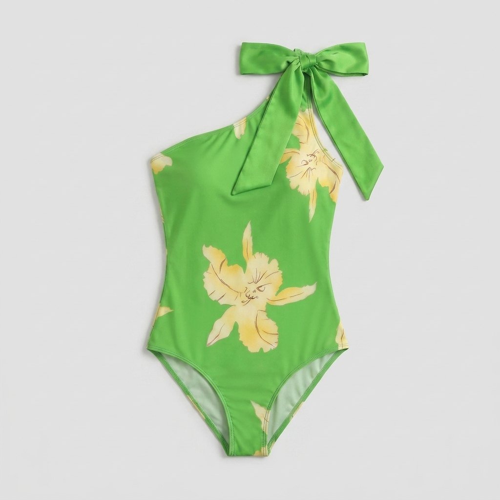 Mira One-Piece Swimsuit | Retro Floral Design, High Stretch 0