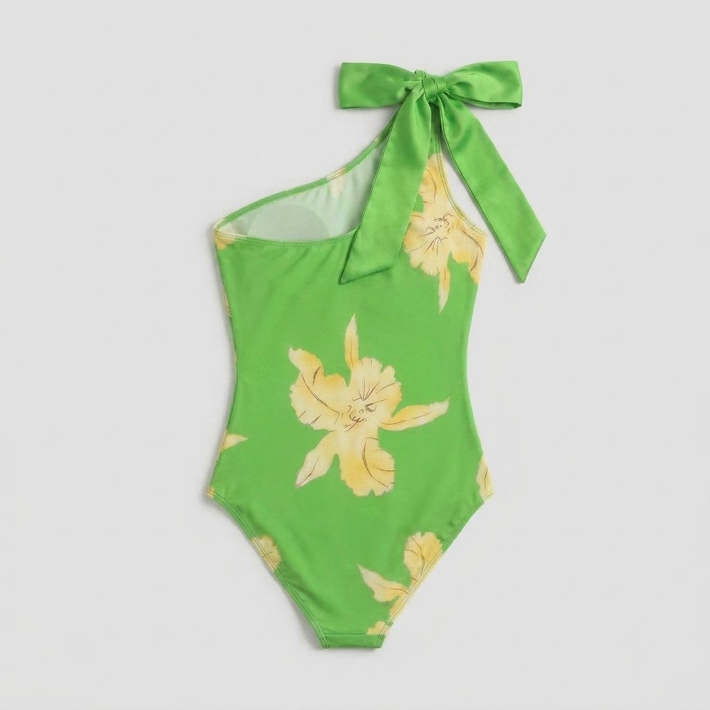 Mira One-Piece Swimsuit | Retro Floral Design, High Stretch 1
