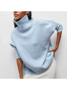 Mira Oversized Turtleneck Sweater | Soft Cotton Blend, Relaxed Fit 0