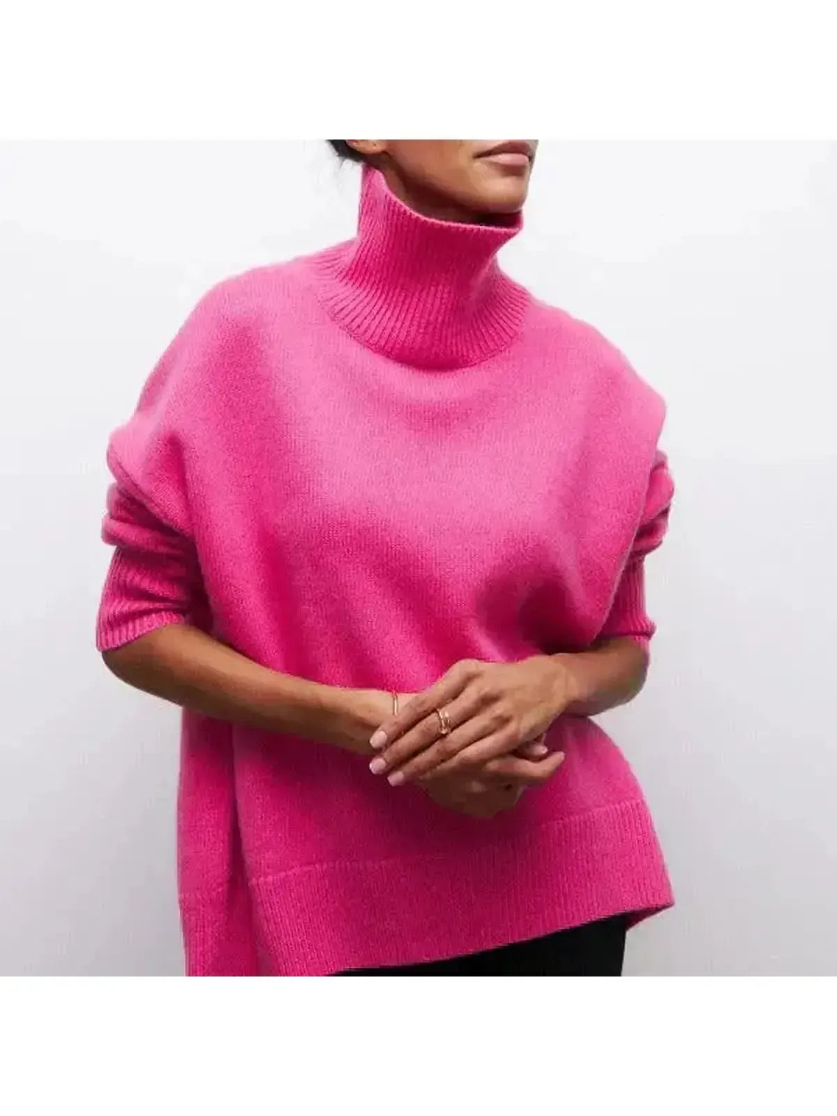 Mira Oversized Turtleneck Sweater | Soft Cotton Blend, Relaxed Fit 1