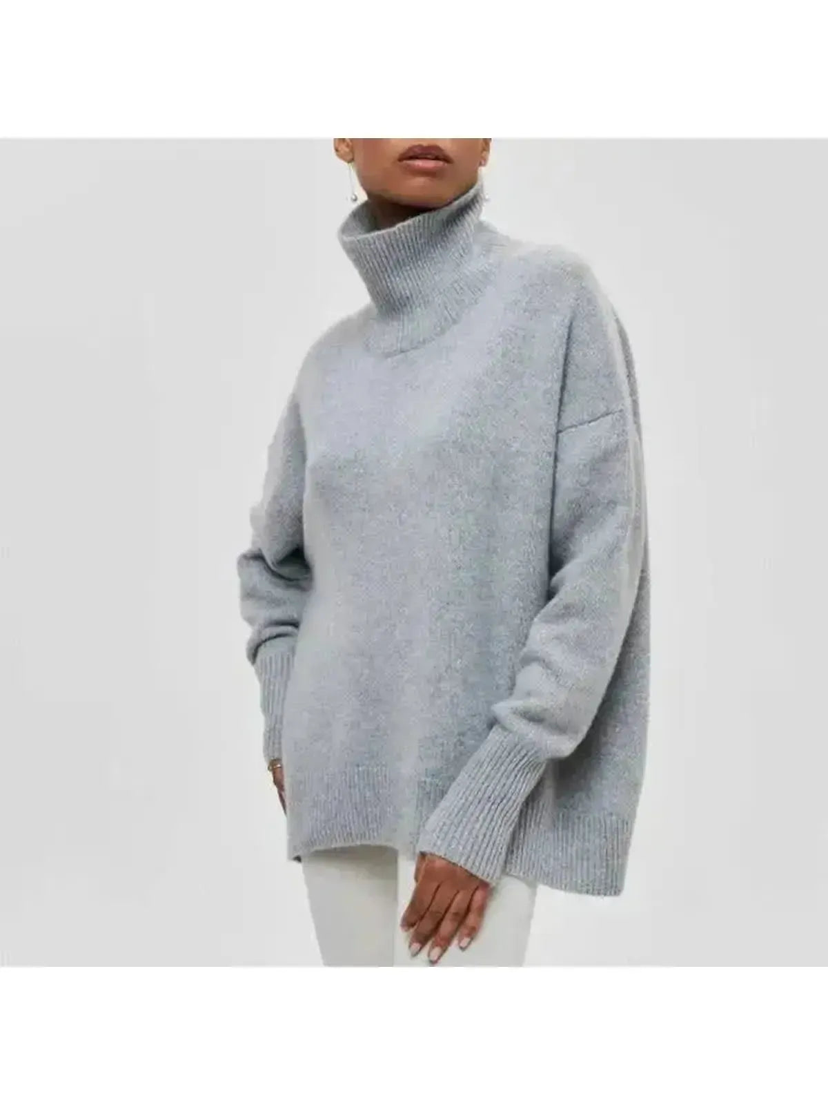 Mira Oversized Turtleneck Sweater | Soft Cotton Blend, Relaxed Fit 6