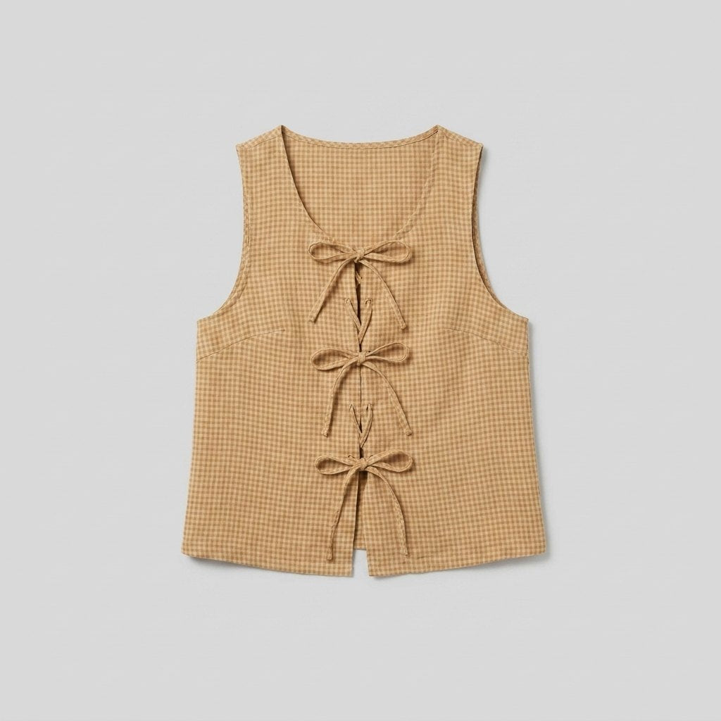 Mira Women's Blouse | Linen Long Sleeve with Bow Tie Detail 4