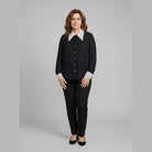 Mira Women's Blouse | Long Sleeve, Lightweight Polka Dot Necktie 0