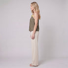 Mira Women's Top | Breathable Linen Tank Top, Adjustable Straps, Colorblock Design 2