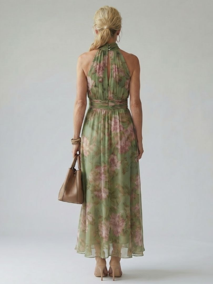 Mirelle Midi Dress | Floral Pattern, Sleeveless Halter Neck 3
