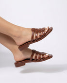 Navi Leather Slides | Hand-Woven, Vegan Friendly, Cushioned Insole 1
