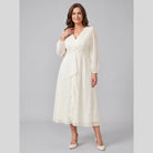 Solveig chiffon dress with twist-knot waist and sheer sleeves 6