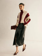 Nora Colour-Block Sweater for Women | Ribbed Knit, Hip Length 5
