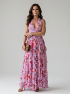 Nora Maxi Dress | Lightweight Summer Dress, Halter Neck, Ruched Bodice 0
