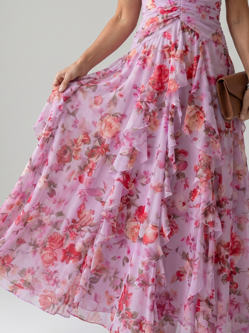Nora Maxi Dress | Lightweight Summer Dress, Halter Neck, Ruched Bodice 2