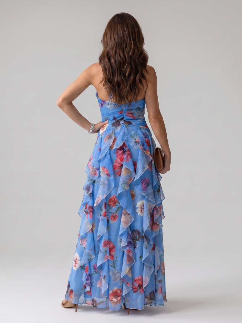Nora Maxi Dress | Lightweight Summer Dress, Halter Neck, Ruched Bodice 5
