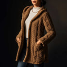 Nora Plush Coat | Hooded Jacquard, Relaxed Fit 12