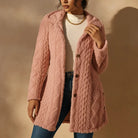 Nora Plush Coat | Hooded Jacquard, Relaxed Fit 9