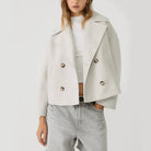 Nora Women's Coat | Cropped, Double-Breasted, Notched Lapels 0