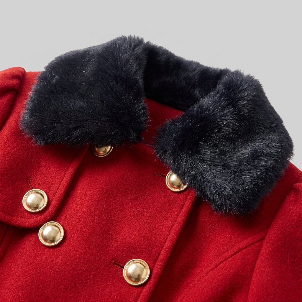 Nora Wool Trench Coat | Sherpa Lined, Fur Collar for Women 5