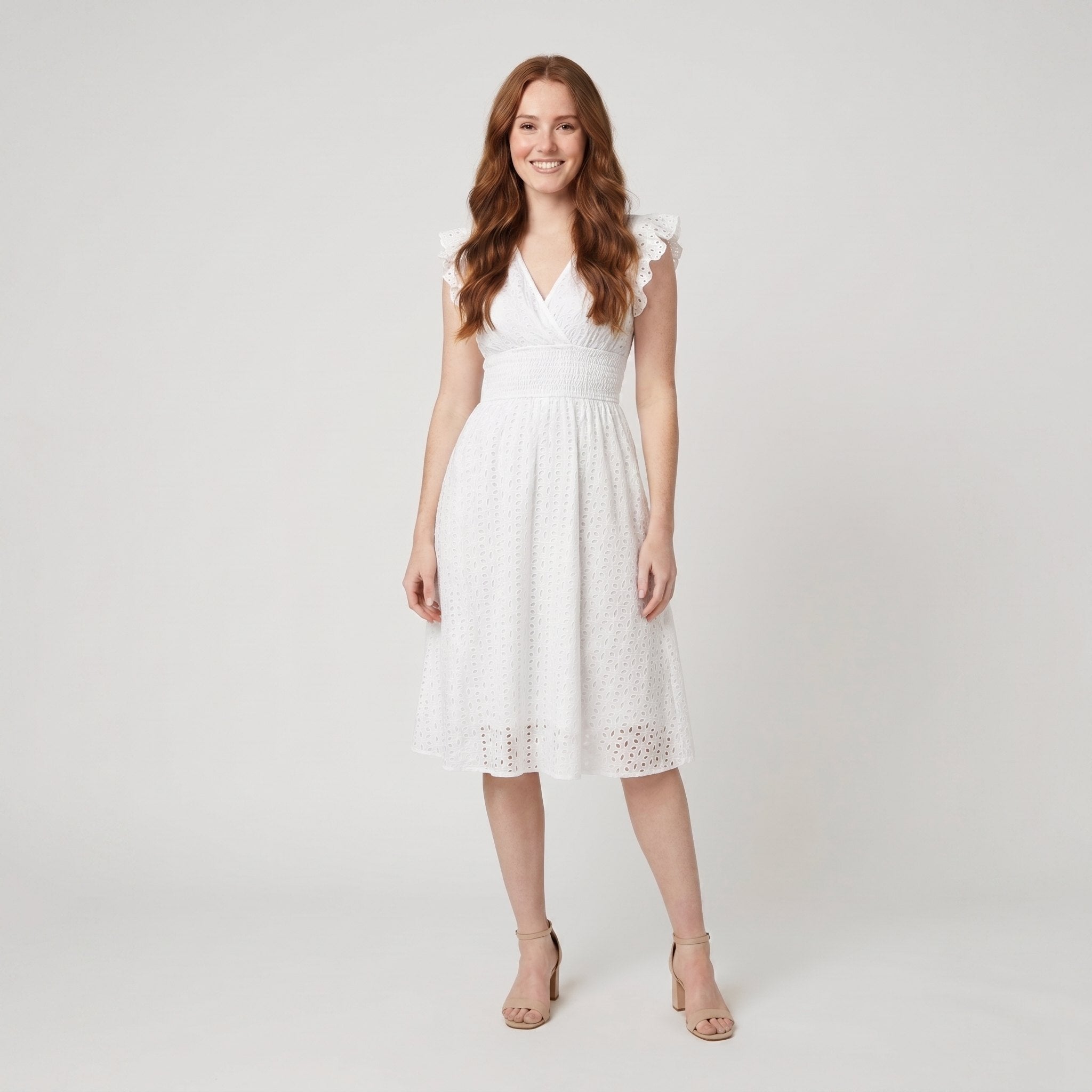 Pavia Flutter Sleeve Dress | Lightweight Summer Wedding Guest Dresses 0
