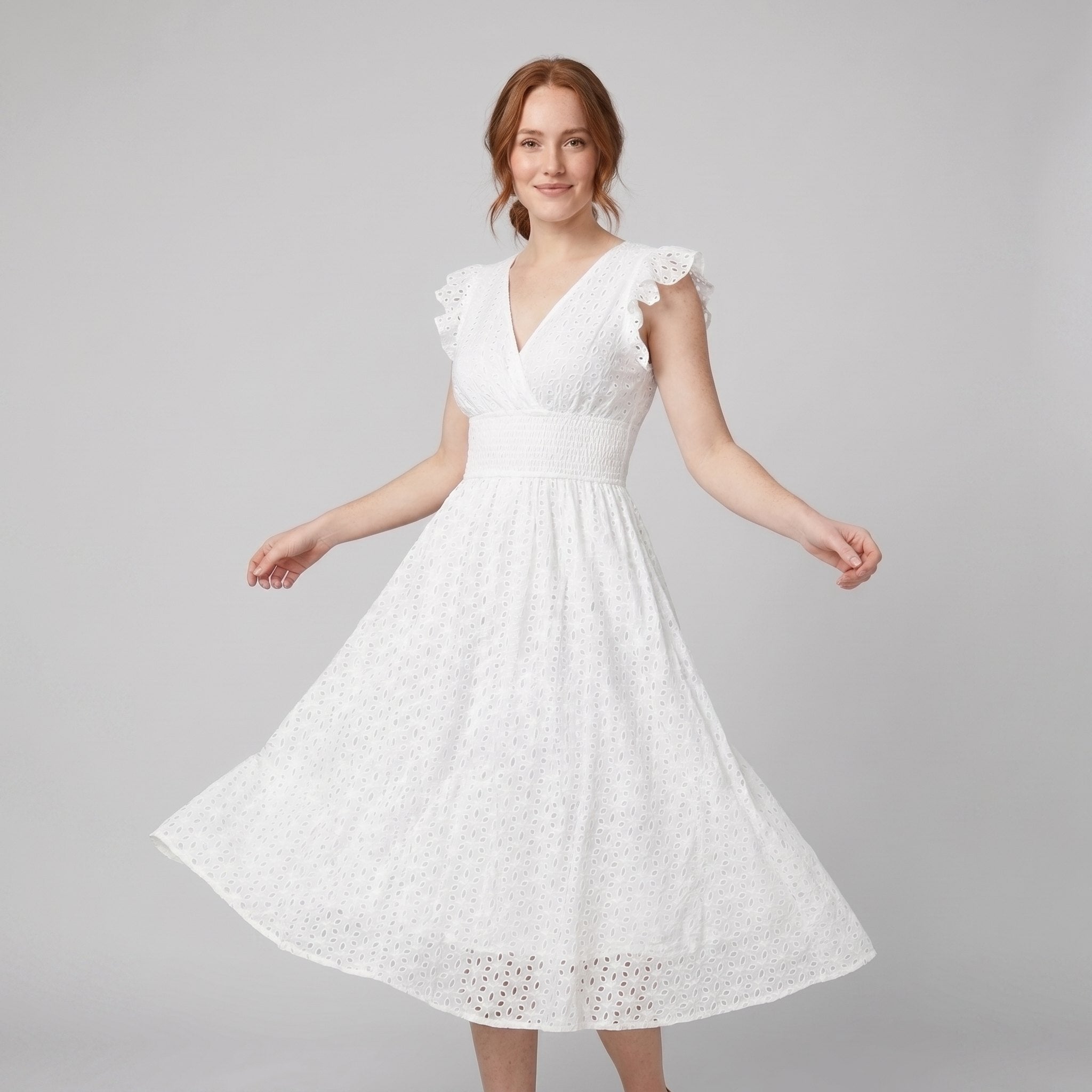 Pavia Flutter Sleeve Dress | Lightweight Summer Wedding Guest Dresses 1