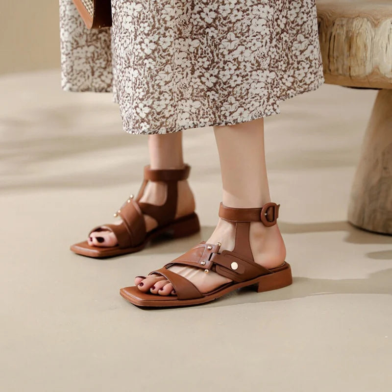 Pavla Leather Sandal | Genuine Leather, Adjustable Ankle Strap 4