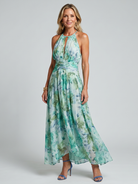 Poppy Women's Dress | Lightweight Floral Midi, Halter Neckline 0