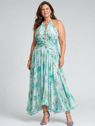 Poppy Women's Dress | Lightweight Floral Midi, Halter Neckline 6