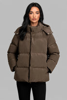 Puffer Jacket with Snap Hood 1