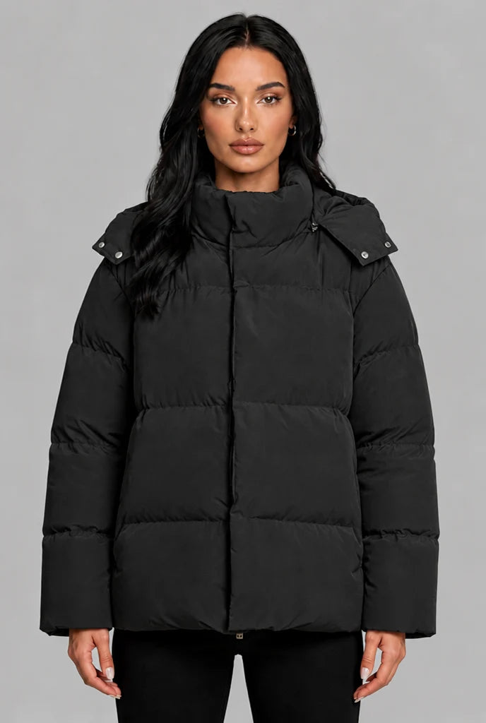 Puffer Jacket with Snap Hood 7