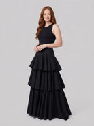 Rielle Maxi Skirt | Pleated Tiered, Lined Design, Elastic Panels 1