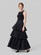 Rielle Maxi Skirt | Pleated Tiered, Lined Design, Elastic Panels 2