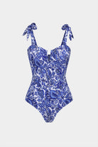 Riva One-Piece Swimsuit | Retro V-Neck Design, Soft Stretchy Fabric 0