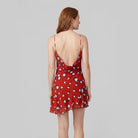 Rivella Women's Dress | Red Butterfly Print, Cowl Neckline, Summer Cocktail 3