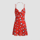 Rivella Women's Dress | Red Butterfly Print, Cowl Neckline, Summer Cocktail 4