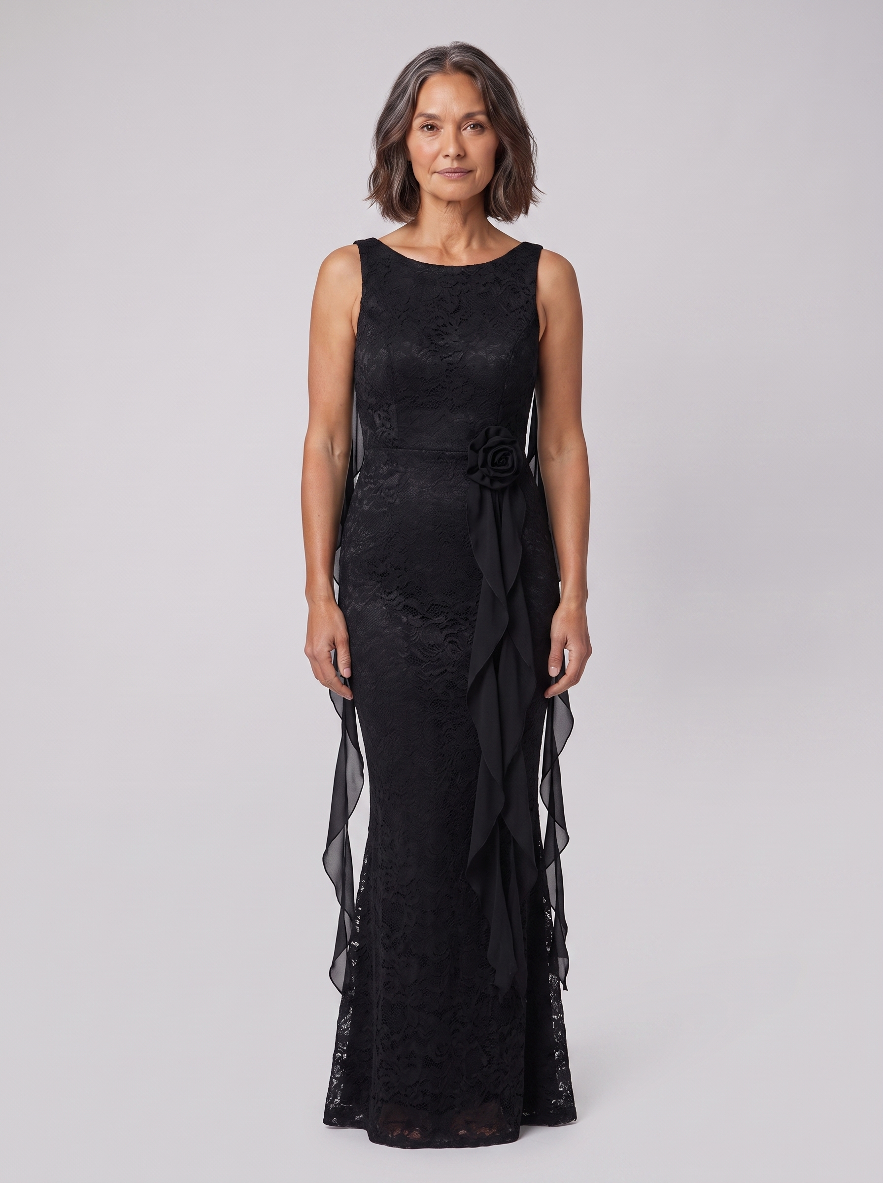 Rivelle backless lace mermaid evening gown 3